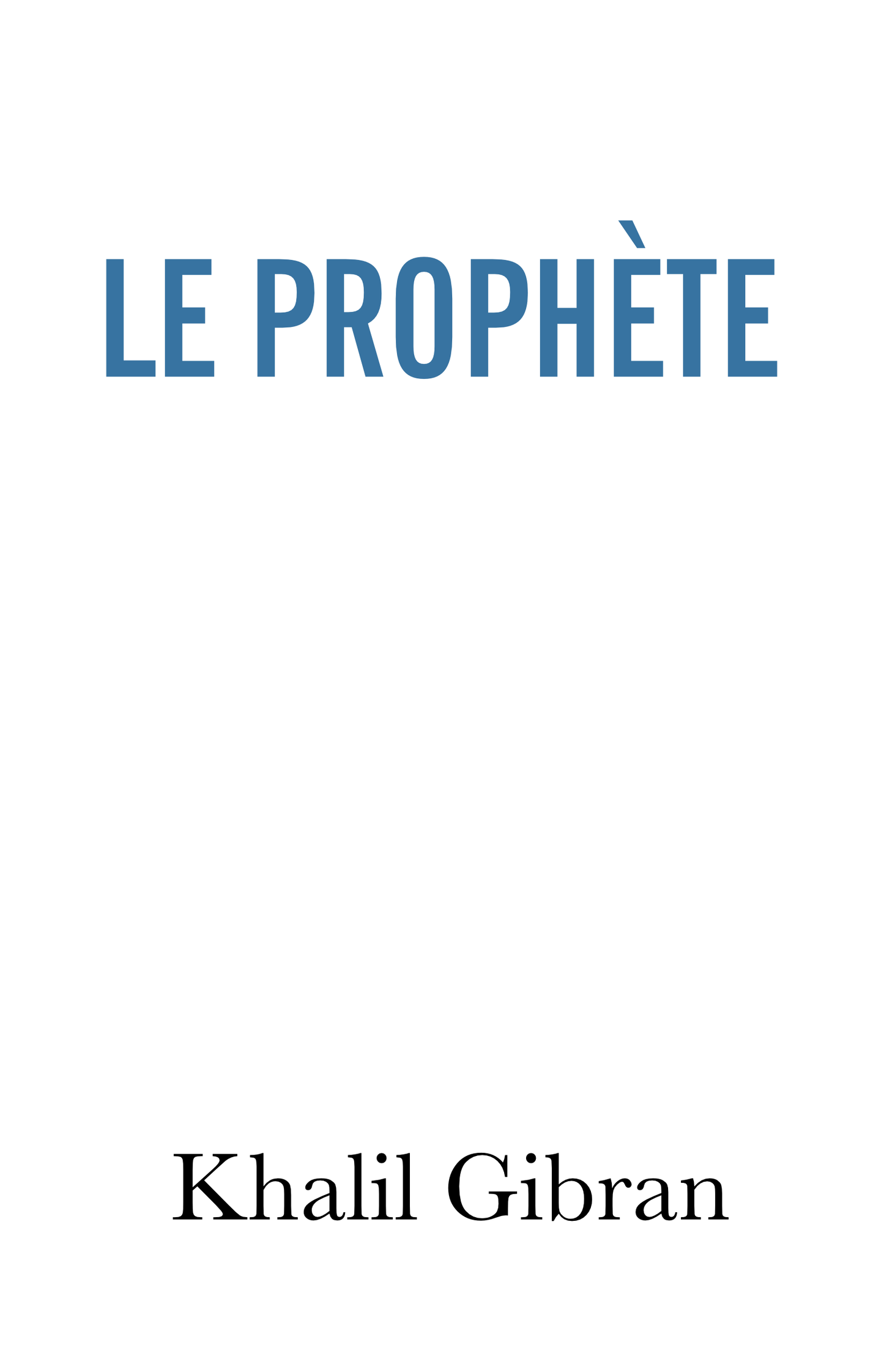 Le prophète - papier